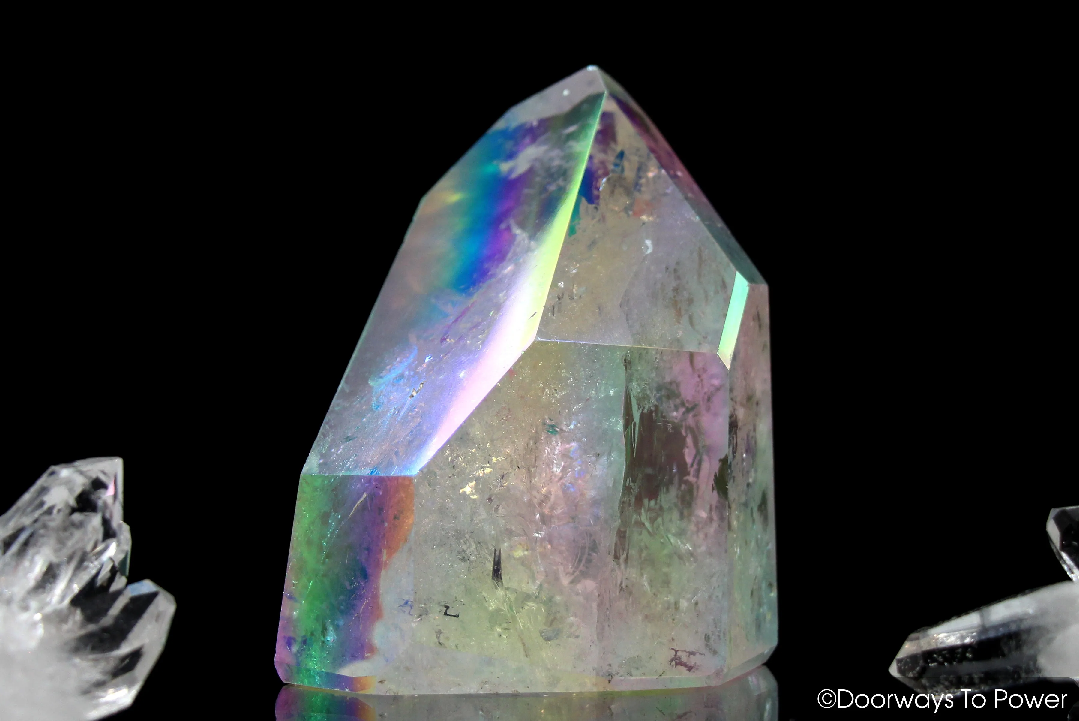 Angel Aura Lemurian Quartz Channeling Crystal Point (Polished)