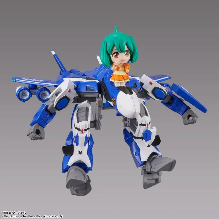 Bandai Tiny Session Macross Frontier VF-25G Messiah Valkryie (Michael Use) and Ranka Lee Action Figure Set