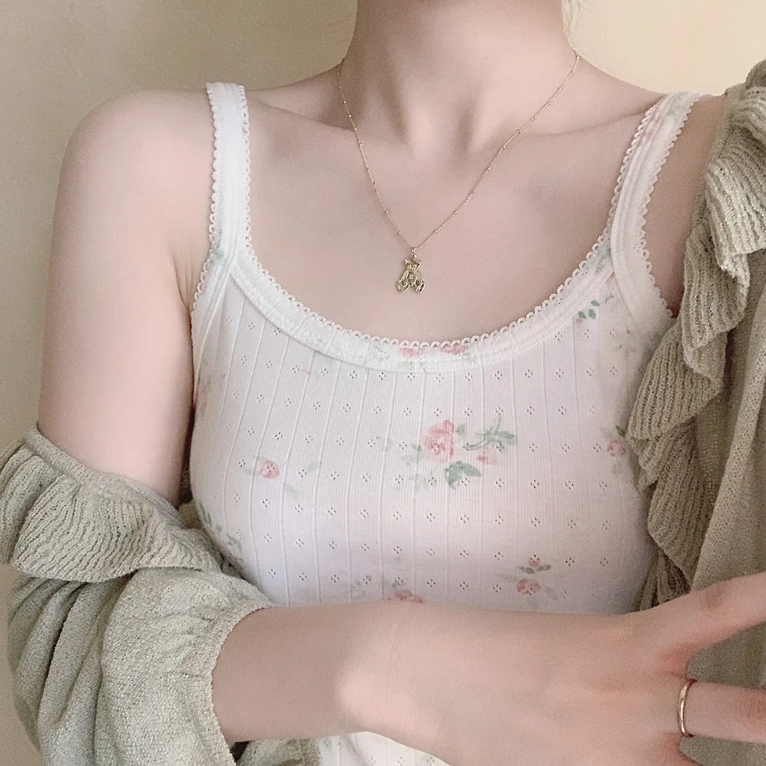 [Basic] Fairy Dance Floral Vest Top