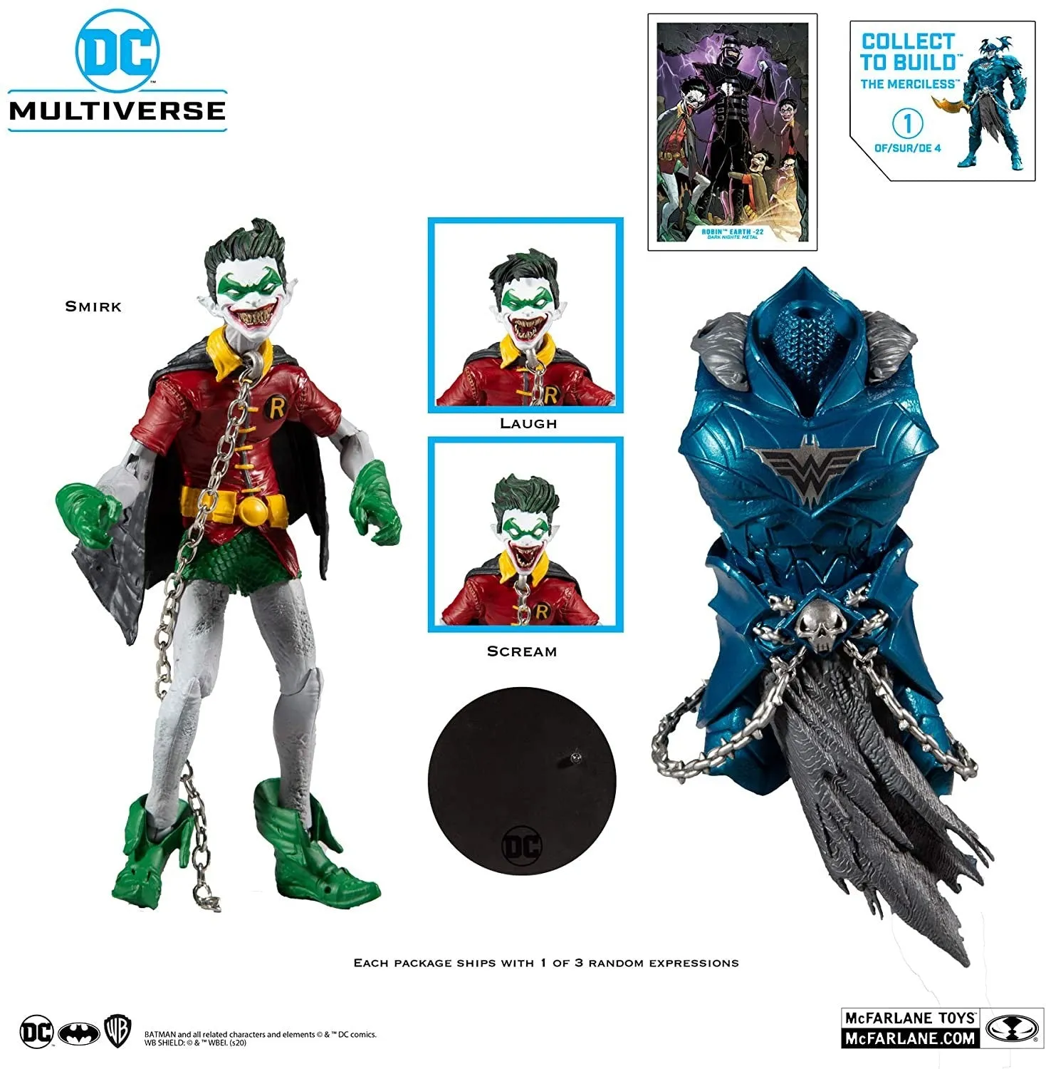 DC Multiverse Robin Earth-22 (Dark Nights: Metal) 7" Inch Action Figure with Build-A Parts for 'The Merciless' Figure